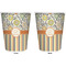 Swirls, Floral & Stripes Trash Can White - Front and Back - Apvl