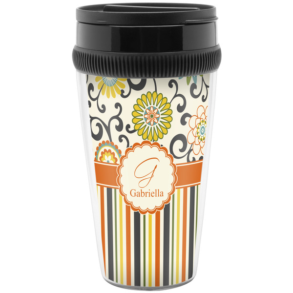 Custom Swirls, Floral & Stripes Acrylic Travel Mug without Handle (Personalized)