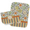 Swirls, Floral & Stripes Two Rectangle Burp Cloths - Open & Folded