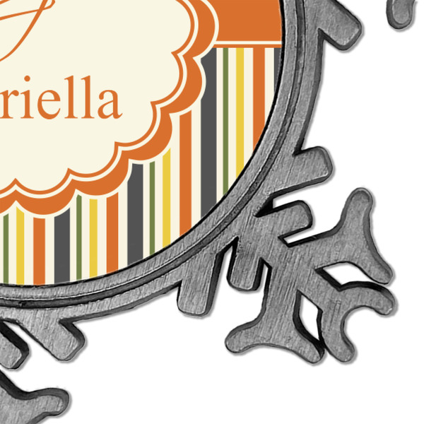 Swirls, Floral & Stripes Vintage Snowflake - Detail