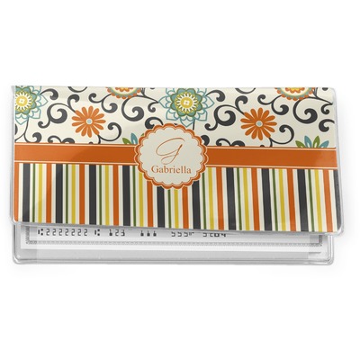 Swirls, Floral & Stripes Vinyl Checkbook Cover (Personalized)