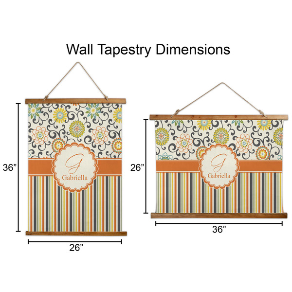 Swirls, Floral & Stripes Wall Hanging Tapestries - Parent/Sizing