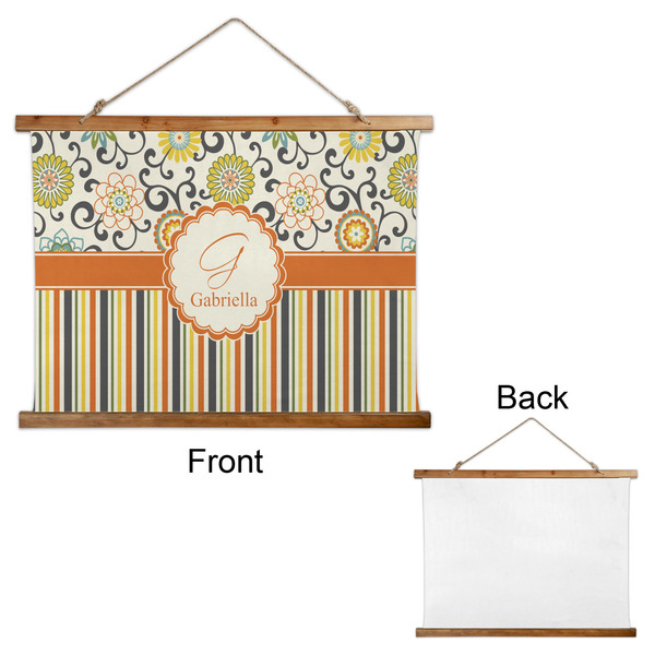 Swirls, Floral & Stripes Wall Hanging Tapestry - Landscape - APPROVAL