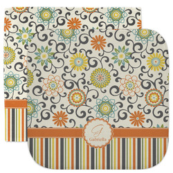 Swirls, Floral & Stripes Facecloth / Wash Cloth (Personalized)