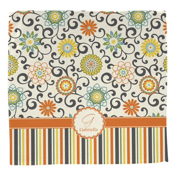 Swirls, Floral & Stripes Washcloth - Front - No Soap