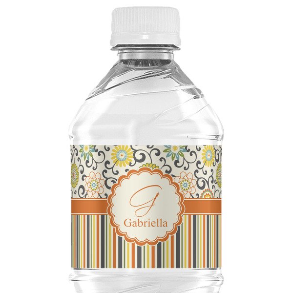 Custom Swirls, Floral & Stripes Water Bottle Labels - Custom Sized (Personalized)