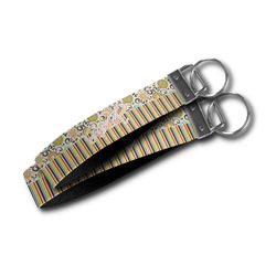 Swirls, Floral & Stripes Wristlet Webbing Keychain Fob (Personalized)