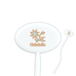 Swirls, Floral & Stripes Oval Plastic Stir Sticks (Personalized)