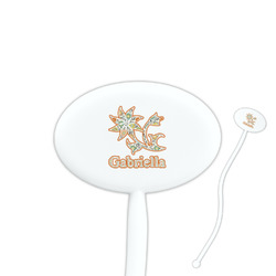 Swirls, Floral & Stripes Oval Plastic Stir Sticks (Personalized)