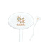 Swirls, Floral & Stripes White Plastic 7" Stir Stick - Oval - Closeup