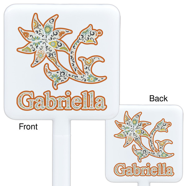 Swirls, Floral & Stripes White Plastic Stir Stick - Double Sided - Approval