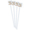 Swirls, Floral & Stripes White Plastic Stir Stick - Double Sided - Square - Front