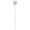 Swirls, Floral & Stripes White Plastic Stir Stick - Single Sided - Square - Single Stick