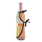 Swirls, Floral & Stripes Wine Bottle Apron - DETAIL WITH CLIP ON NECK