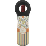 Swirls, Floral & Stripes Wine Tote Bag (Personalized)
