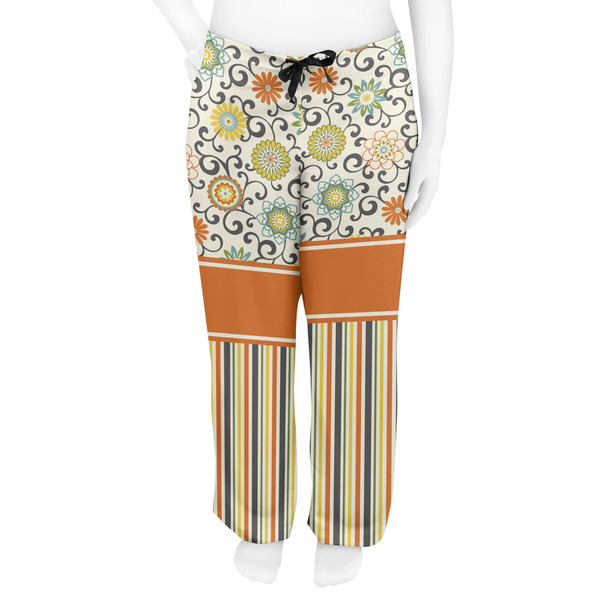 Swirls, Floral & Stripes Women's Pj on model - Front