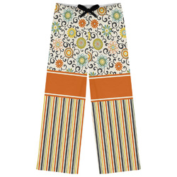 Swirls, Floral & Stripes Womens Pajama Pants - L