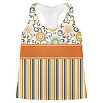 Swirls, Floral & Stripes Womens Racerback Tank Top - Small