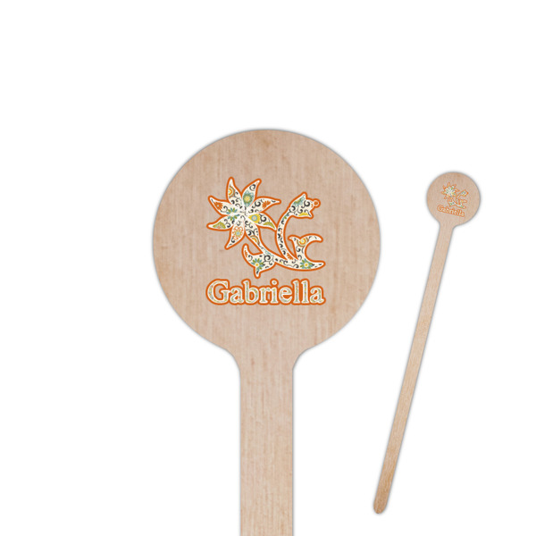 Custom Swirls, Floral & Stripes Round Wooden Stir Sticks (Personalized)