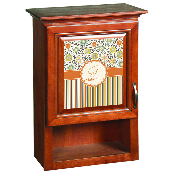 Swirls, Floral & Stripes Wooden Cabinet Decal (Medium)
