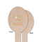 Swirls, Floral & Stripes Wooden Food Pick - Oval - Single Sided - Front & Back
