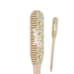 Swirls, Floral & Stripes Paddle Wooden Food Picks (Personalized)