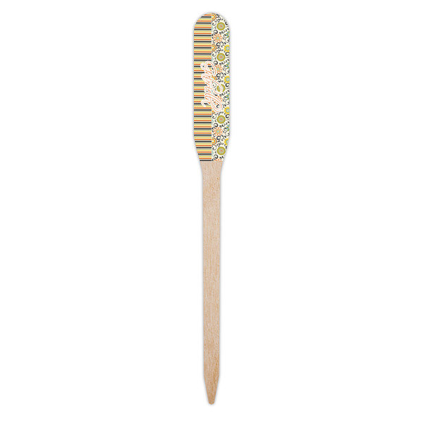 Swirls, Floral & Stripes Wooden Food Pick - Paddle - Single Pick
