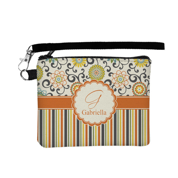 Custom Swirls, Floral & Stripes Wristlet ID Case w/ Name and Initial