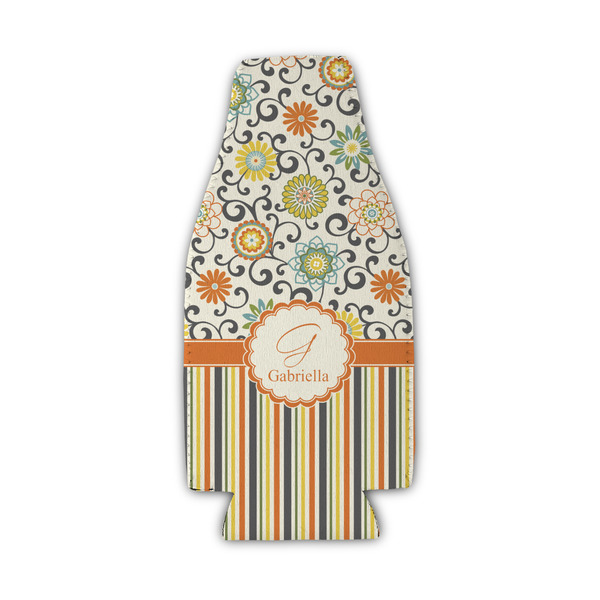 Custom Swirls, Floral & Stripes Zipper Bottle Cooler (Personalized)