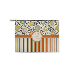 Swirls, Floral & Stripes Zipper Pouch - Small - 8.5"x6" (Personalized)
