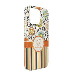 Swirls, Floral & Stripes iPhone Case - Plastic - iPhone 13 (Personalized)
