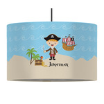 Pirate Scene 12" Drum Pendant Lamp - Fabric (Personalized)