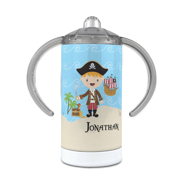 Custom Pirate Scene 12 oz Stainless Steel Sippy Cup (Personalized)