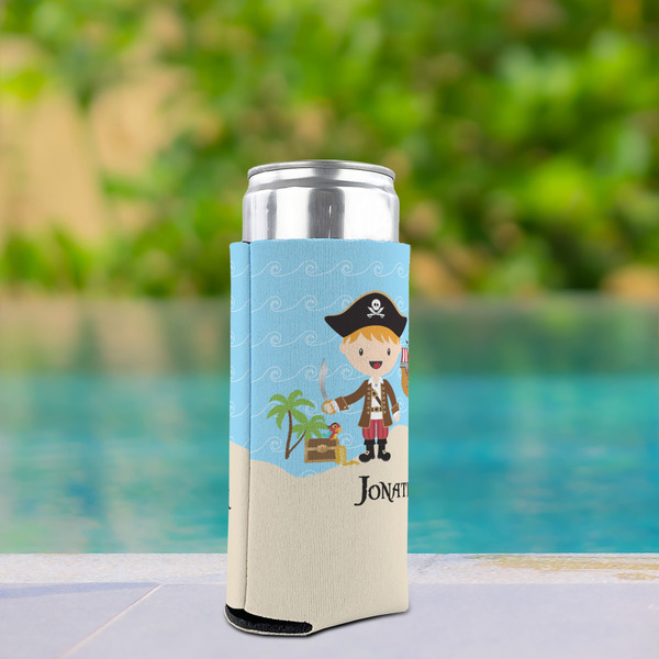 Pirate Scene Can Cooler - Tall 12oz - In Context