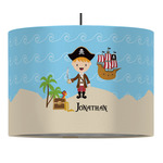 Pirate Scene 16" Drum Pendant Lamp - Fabric (Personalized)