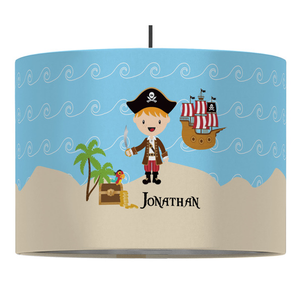 Custom Pirate Scene 16" Drum Pendant Lamp - Fabric (Personalized)