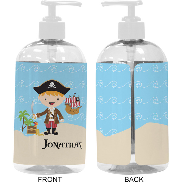 Pirate Scene 16 oz Plastic Liquid Dispenser- Approval- White