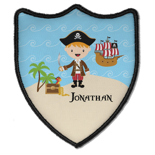 Custom Pirate Scene Iron On Shield Patch B w/ Name or Text