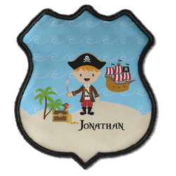 Pirate Scene Iron On Shield Patch C w/ Name or Text