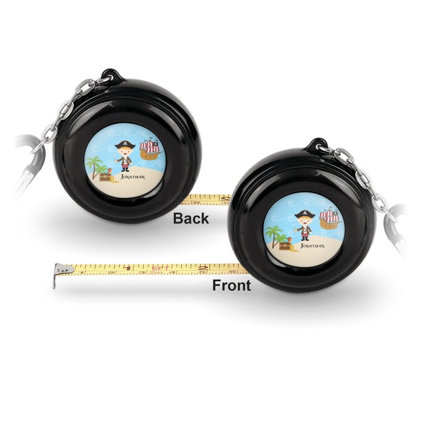 Pirate Scene 6-Ft Pocket Tape Measure with Carabiner Hook - Front and Back