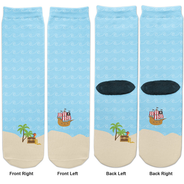 Pirate Scene Adult Crew Socks - Double Pair - Front and Back - Apvl