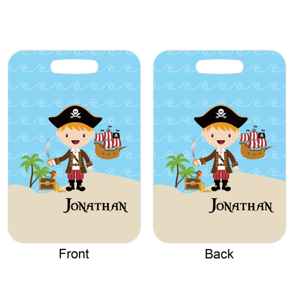 Personalized Pirate Aluminum Luggage Tag (Front + Back)
