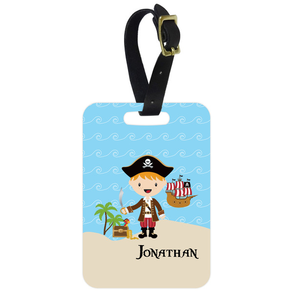 Custom Pirate Scene Metal Luggage Tag w/ Name or Text
