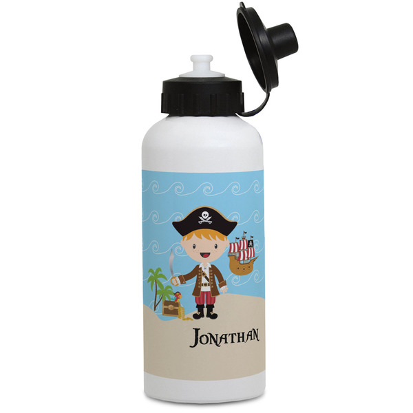 Custom Pirate Scene Water Bottles - Aluminum - 20 oz - White (Personalized)