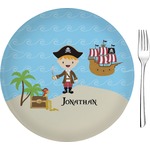 Pirate Scene Glass Appetizer / Dessert Plate 8" (Personalized)