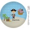 Pirate Scene Glass Appetizer / Dessert Plate 8" (Personalized)