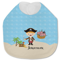 Pirate Scene Jersey Knit Baby Bib w/ Name or Text