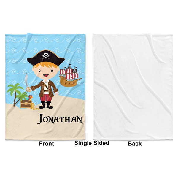 Personalized Pirate Baby Blanket (Single Side - Printed Front, White Back)