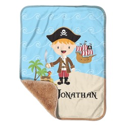 Pirate Scene Sherpa Baby Blanket - 30" x 40" w/ Name or Text