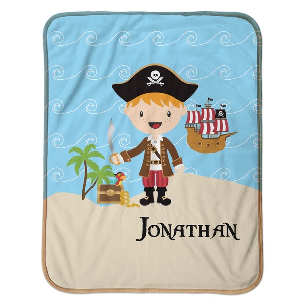 Pirate Scene Baby Sherpa Blanket - Flat